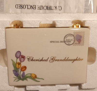 Cherished Granddaughter With Love Heirloom Porcelain Music Box Ardleigh Elliott