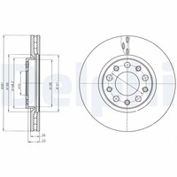 2X Delphi Bremsscheibe BG4314 FüR Giulietta Alfa Renegade Fiat 500X Jeep BU 334
