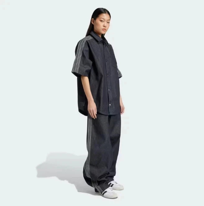 adidas Originals Women's Short Sleeve Denim Indigo Shirt | SZ