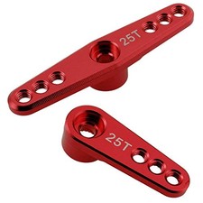 2pcs Metal Aluminum 25T Servo Horn Steering Arms Double  Single for RC Red