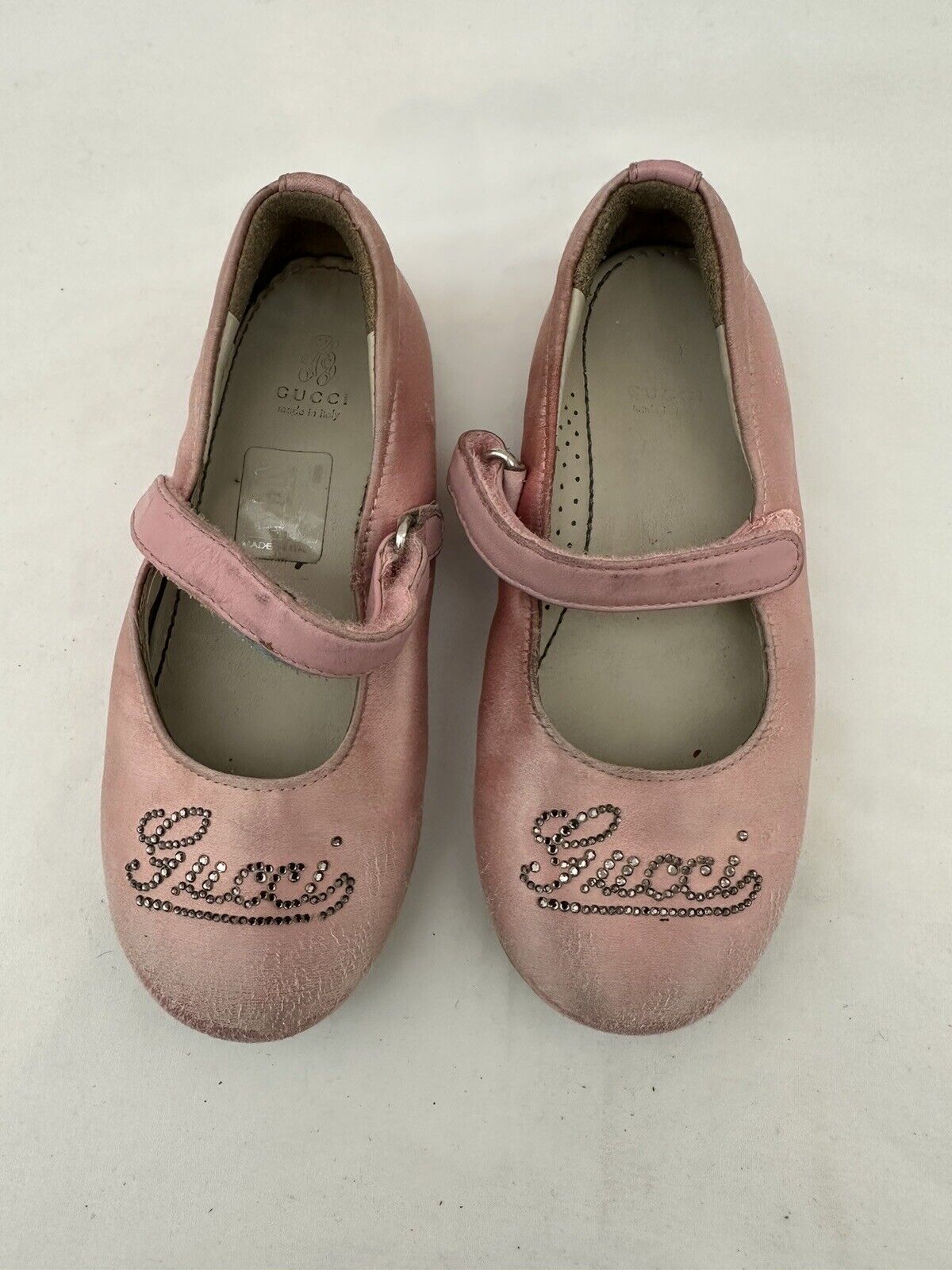 Gucci Kids Daisy Girls Pink Satin Mary Jane Ballet Flats Size 25  US 9