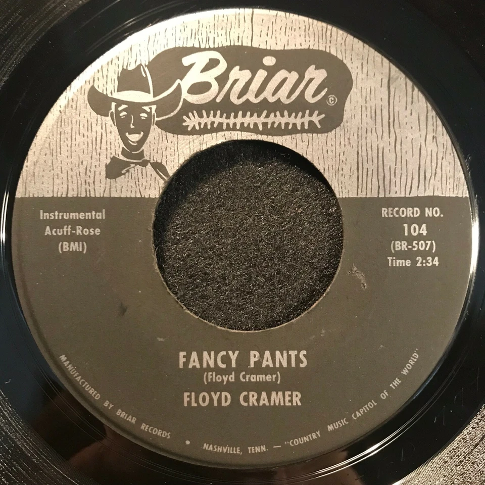 Five Foot Two Eyes Of Blue/Fancy Pants by Floyd Cramer (Briar 104) 7" EX - Image 2 of 2