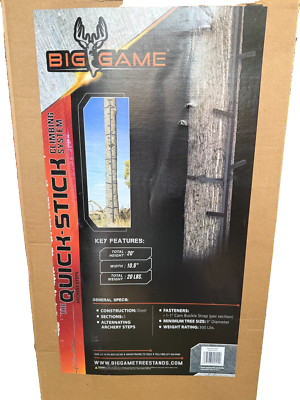 Big Game Hunting Quick Stick Tree Climbing System Steel Ladder, 20ft (Open Box)