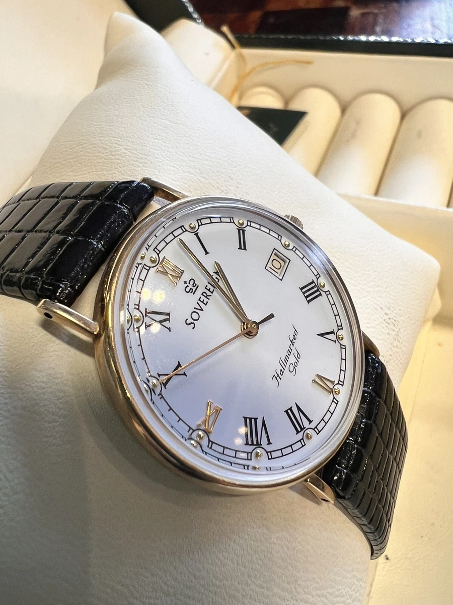 Sovereign hallmarked shop mens gold watch