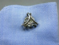 Vintage Caged Faux Diamond White Gold Plated Cuff Links