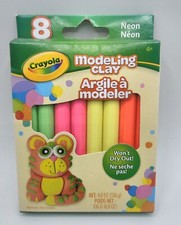 Crayola Modeling Clay, Neon Colors, Gift for Kids, 8-Count Assorted Neon, 0.6 oz