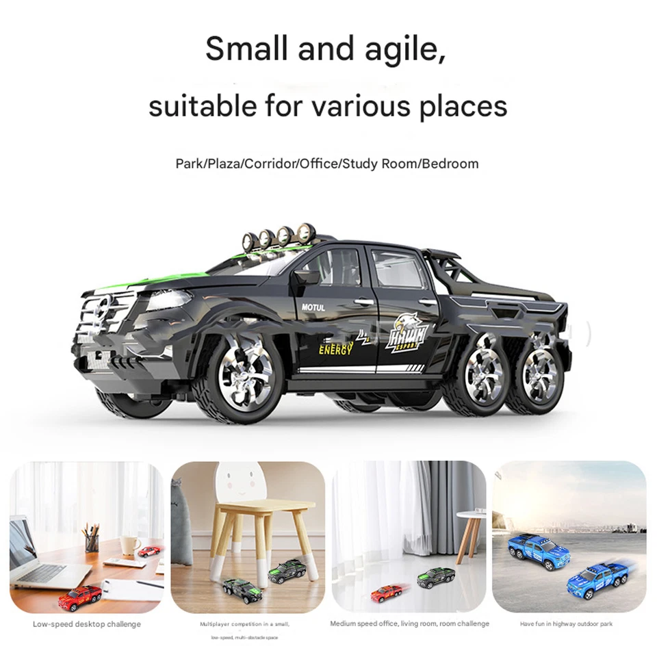 Mini Rc Drift Car 1:64 Scale Alloy Truck Remote Control 4x4 Off-Road Vehicle UqP - Image 2 of 4