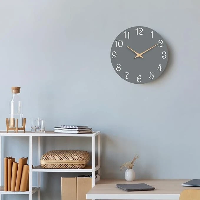 8 Inch Modern Wall Clocks Battery Operated, Small Silent Non Ticking Clock - Image 2 of 4