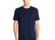  46 Nautica Mens Pajamas Pj Knit Lounge Crew Neck T Shirt Blue Solid Sleepwear S
