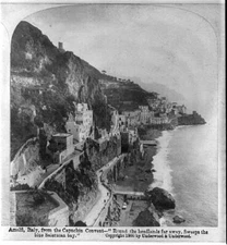 Amalfi,Italy,Capuchin Convent,Salernian Bay,c1900,Waterfront,Sweeps the Blue
