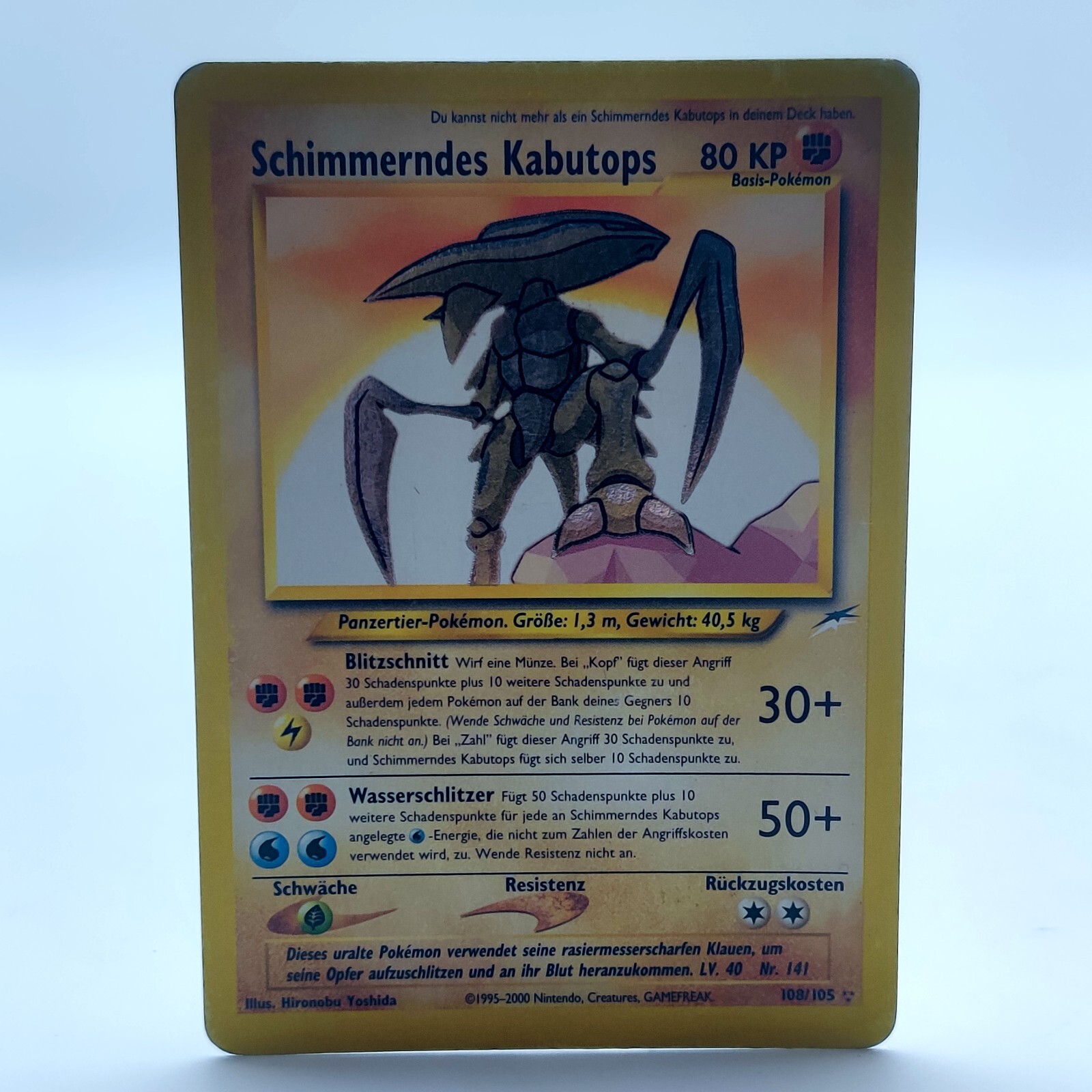 Shining Kabutops 108/105 Neo Destiny German Pokemon TCG Card