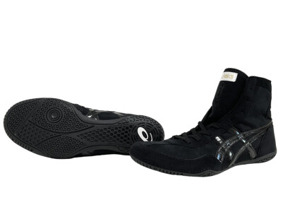 ASICS WRESTLING メンズ シューズ ブラック Asics Mat Control Wrestling Shoes | Black & Gray Wrestling Shoes