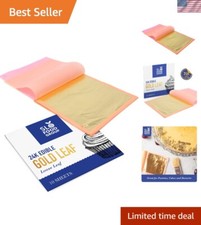 Versatile 24 Karat Gold Leaf Sheets - 10 Loose Sheets for Culinary Excellence