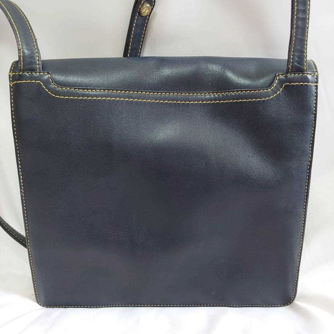 LOEWE Shoulder Bag Logo Leather Navy Blue Women's USED FROM LOEWE Shoulder Bag Logo Leather Navy Blue Women's USED FROM