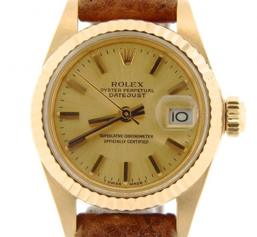 Rolex — Rolex Datejust 6917 Ladies Solid 18K Yellow Gold Watch with Gold Champagne Dial