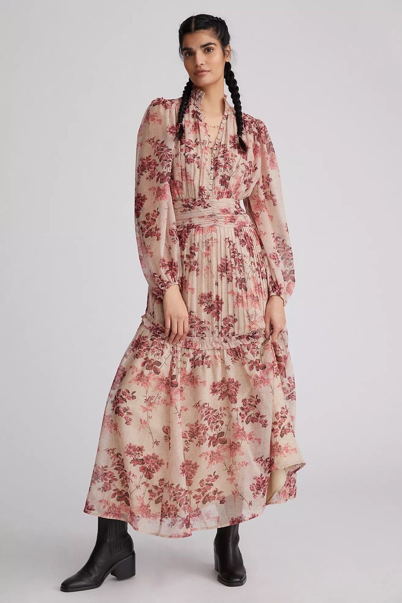 let me be floral maxi dress Anthropologie Let Me Be Floral Maxi Dress Size XS