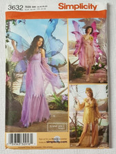 Simplicity 3632 Medieval Renaissance Fairy Nymph Dress Size 14-20 UNCUT Pattern