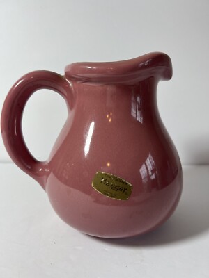 Vintage Haeger Mauve Pink 6.5  377 Pitcher Original Sticker