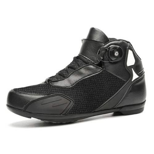 Professional Leather Motorcycle Boots Men Non-slip Bicycle Shoes Outdoor Sneaker - Picture 9 of 22