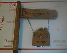  Rustic Wooden Hummingbird Hanging Welcome Friends Sign Door Decor 