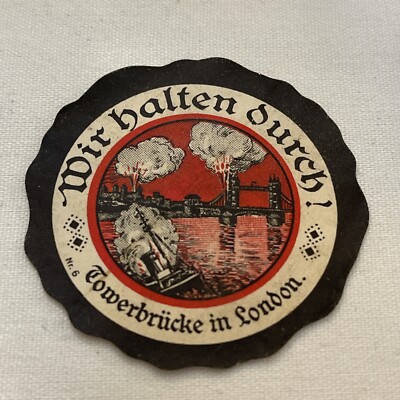 Patriotische Vignette,Kaiserreich,1. Weltkrieg, Wir Halten Durch Towerbrücke