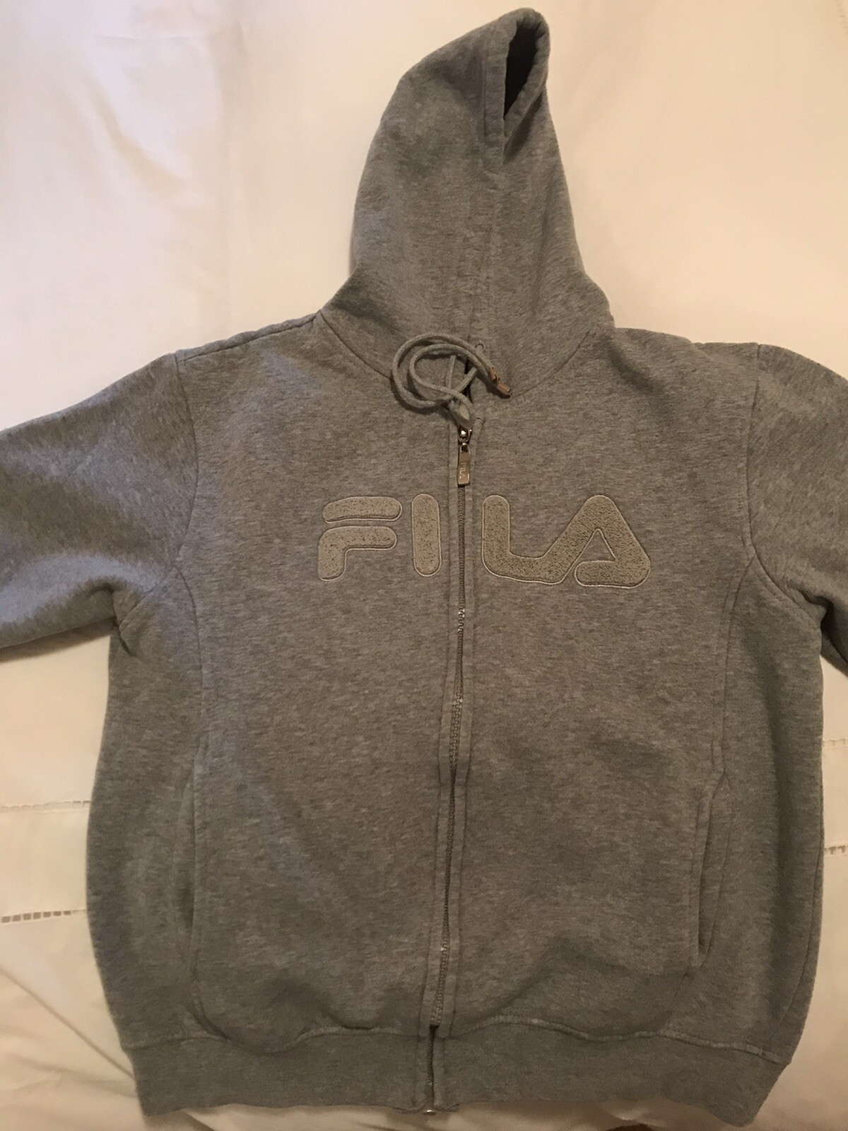 Felpa Grigia FILA Hoodie Kapuzenpullover chandail à capuchon Sweatshirt Sudadera