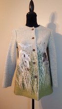 Geiger Womens Blazer Knitted Cardigan Wool Horses Design Size Us 2, Eu 34 $430