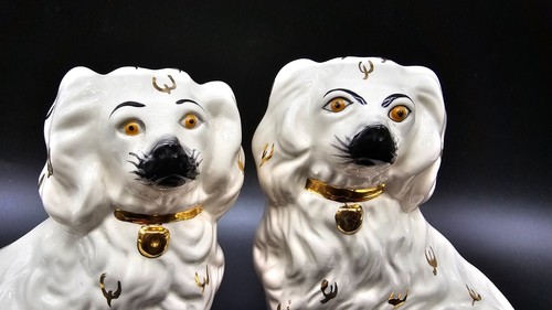 Vintage Paar Mantelstück Spaniels Staffordshire Keramik Wally Hunde Beswick - Bild 2 von 8