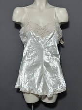 Victoria's Secret One Piece Lingerie Bodysuit Size Medium White W/ Lace NWT