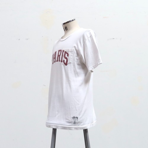 Stussy Paris Logo Pocket Shirt Single Stitch Hip Hop Surf France - Picture 2 of 14