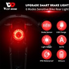 WEST BIKING Bike Smart Brake Sensing Light USB Rechargeable Bicycle Tail Light