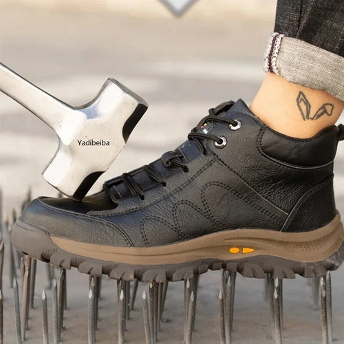 Men Safety Shoes Work Boots Steel Toe Shoes Safety Boots Anti-Smashing Sneakers - Picture 3 of 25