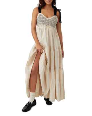 Free People L136411 Vacation Sand Bluebell Solid Maxi Dress Size S | eBay