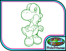 Yoshi Mario Bros B Nintendo Vinyl Sticker Wall Skate Gamer Car Bike Game