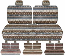 Aztec boho seat covers fits 1992-1996 Ford F150 truck 50/50 top and solid bottom