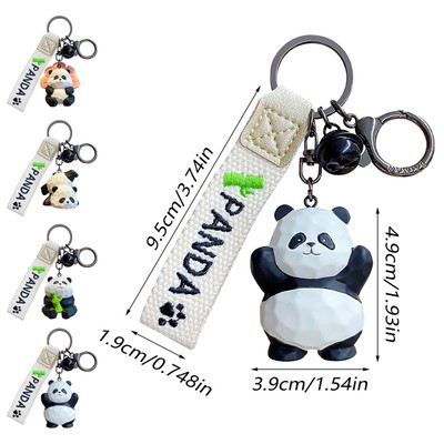 Panda Keychain Silicone Animal Doll Pendant Keyring Bag Accessories Couple Gift
