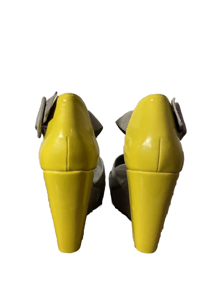 Nuevo Kensie Niña Para Mujer Galia Cuña Beige y Amarillo Informal Zapatos de Fiesta Talla 6 M Foto 3 de 4