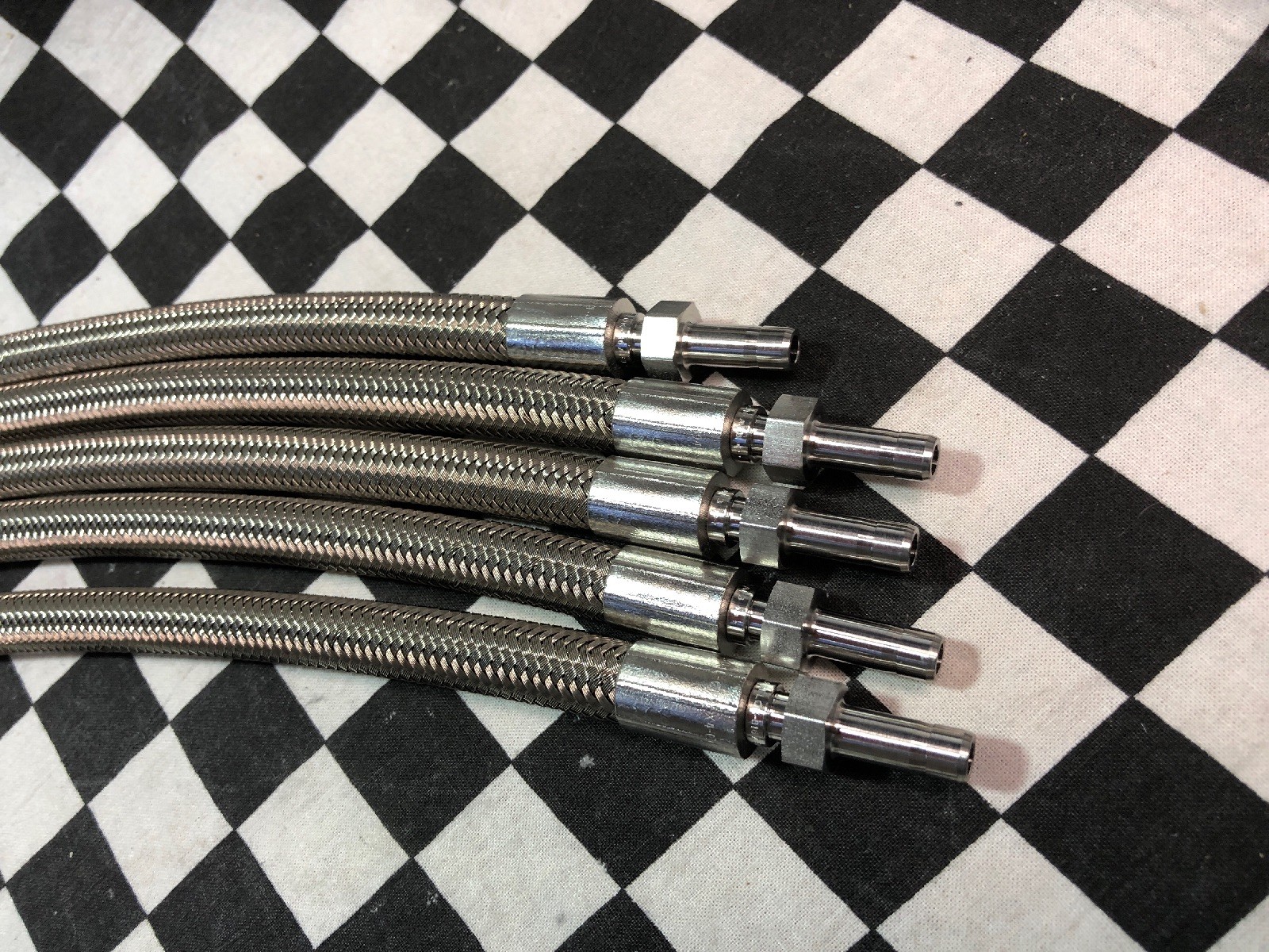 5x SWAGELOK FLEX HOSE Fiber Braid Smooth Bore PTFE Hose 1/4'', SS