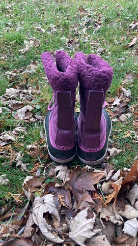 SOREL Purple And Black Waterproof Women's Lace Up Winter Boots Sz 5. EUC - Picture 4 of 6