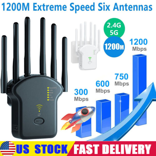 WIFI Extender 1200Mbps Repeater Wireless Long Range Coverage WIFI Signal Booster
