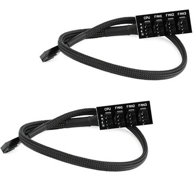 PWM-Lüfter-Hub PC 5-Wege PWM-Lüfter-Splitter-Hub Adapterkabel für 12 V, 2 Stk