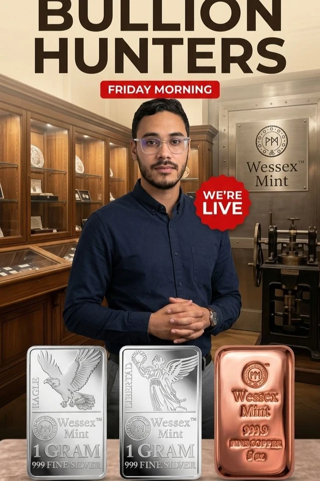 Wessex Mint Bullion Deals – Gold, Silver, Copper - Auctions starting at £2!