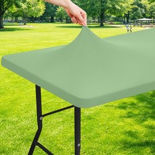 Spandex 6 Foot Rectangle Table Cloth, Elastic Fitted Tablecloths for Picnic, ...