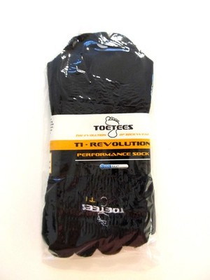 T1 PERFORMANCE Socks COOLMAX Crew Black Wicking Soft Lightweight 5toes toe socks