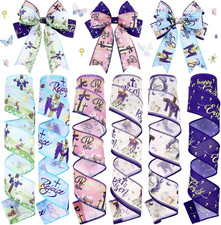 6 Rolls Easter Wired Edge Ribbon 2 Inch x 30 Yards for Wreaths Crafts