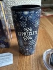 New - "We Appreciate You" Travel Coffee Mug Tumbler - Happy Holidays, Never Used — photo 8