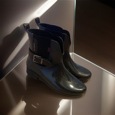 Damen Tom Tailor Gummistiefel Gr. 40 Schwarz Neuwertig