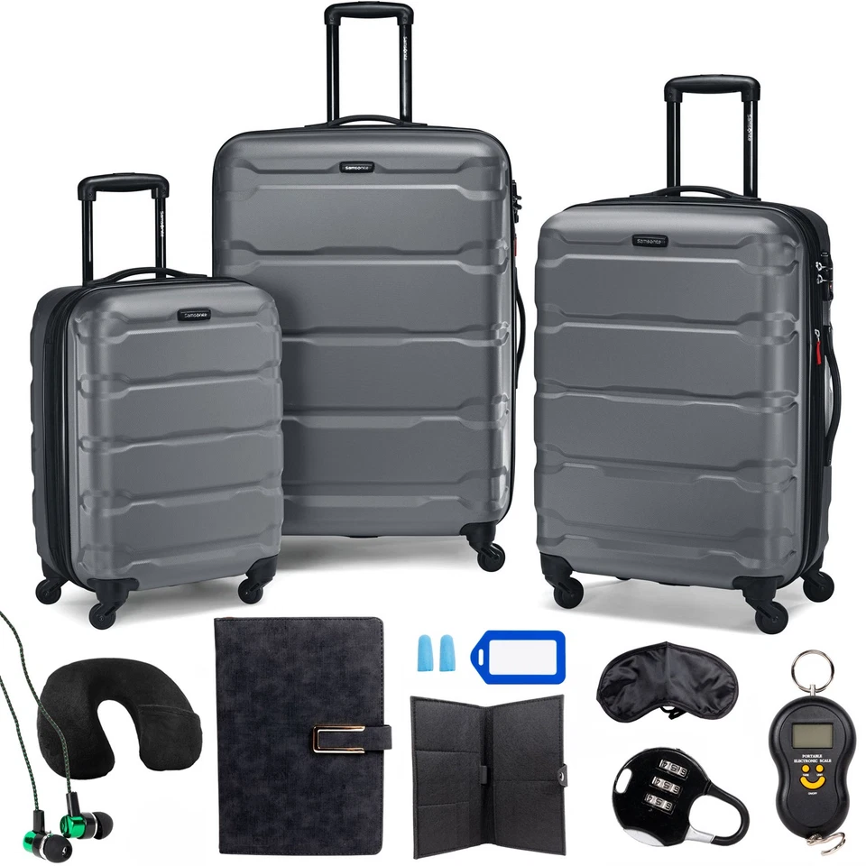 Samsonite Omni Hardside Nested Luggage Spinner Set,Charcoal w/10pc Accessory Kit - Image 2 of 4