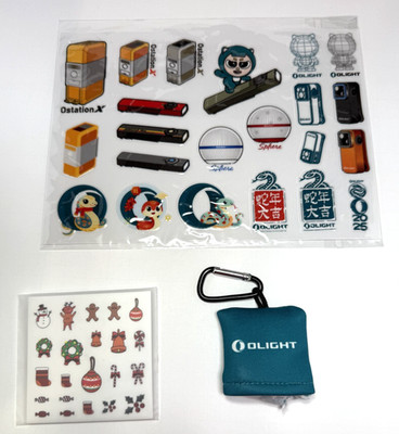 OLIGHT 2025 - DECALS / STICKERS SHEET (HOLIDAY & SPHERE) - MICROFIBER CLOTH -NEW