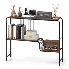 Console Table Entryway Table w/ Storage Shelf  Metal Frame 2-Tier Sofa Table